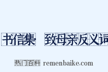 书信集·致母亲反义词是什么意思的图片